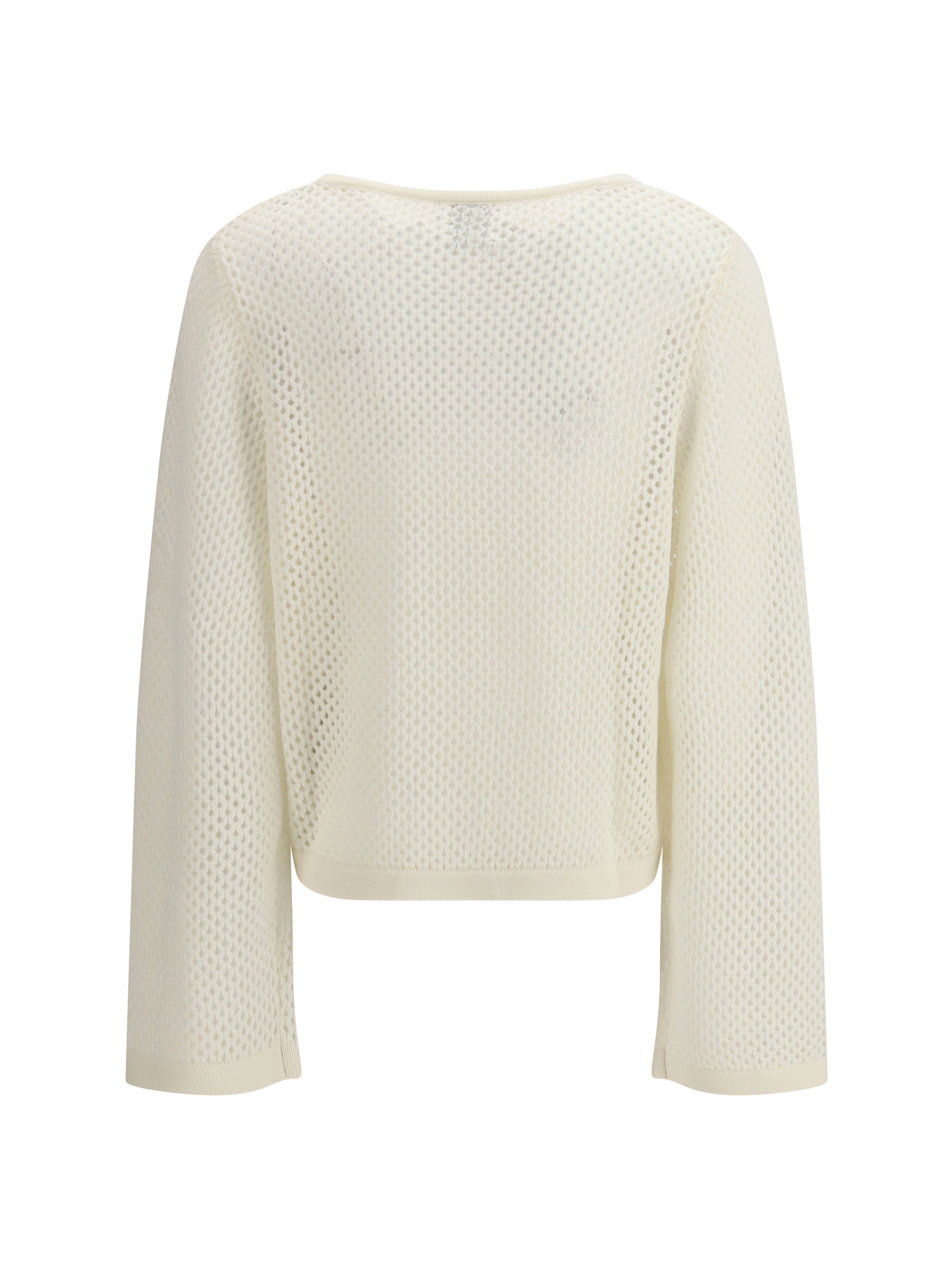 perforated boatneck jumper