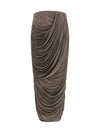 draped silk midi skirt