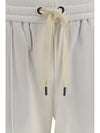 track stretch-fleece pants with monili detailing