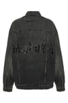 used-effect stonewashed cotton denim jacket