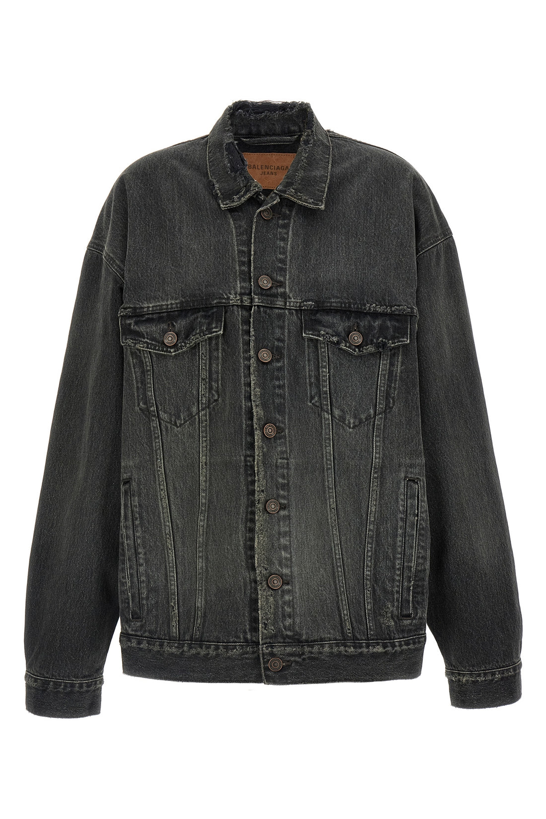 BALENCIAGA 1 used-effect stonewashed cotton denim jacket