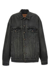 used-effect stonewashed cotton denim jacket