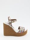 platform in nappa with thread embroidery