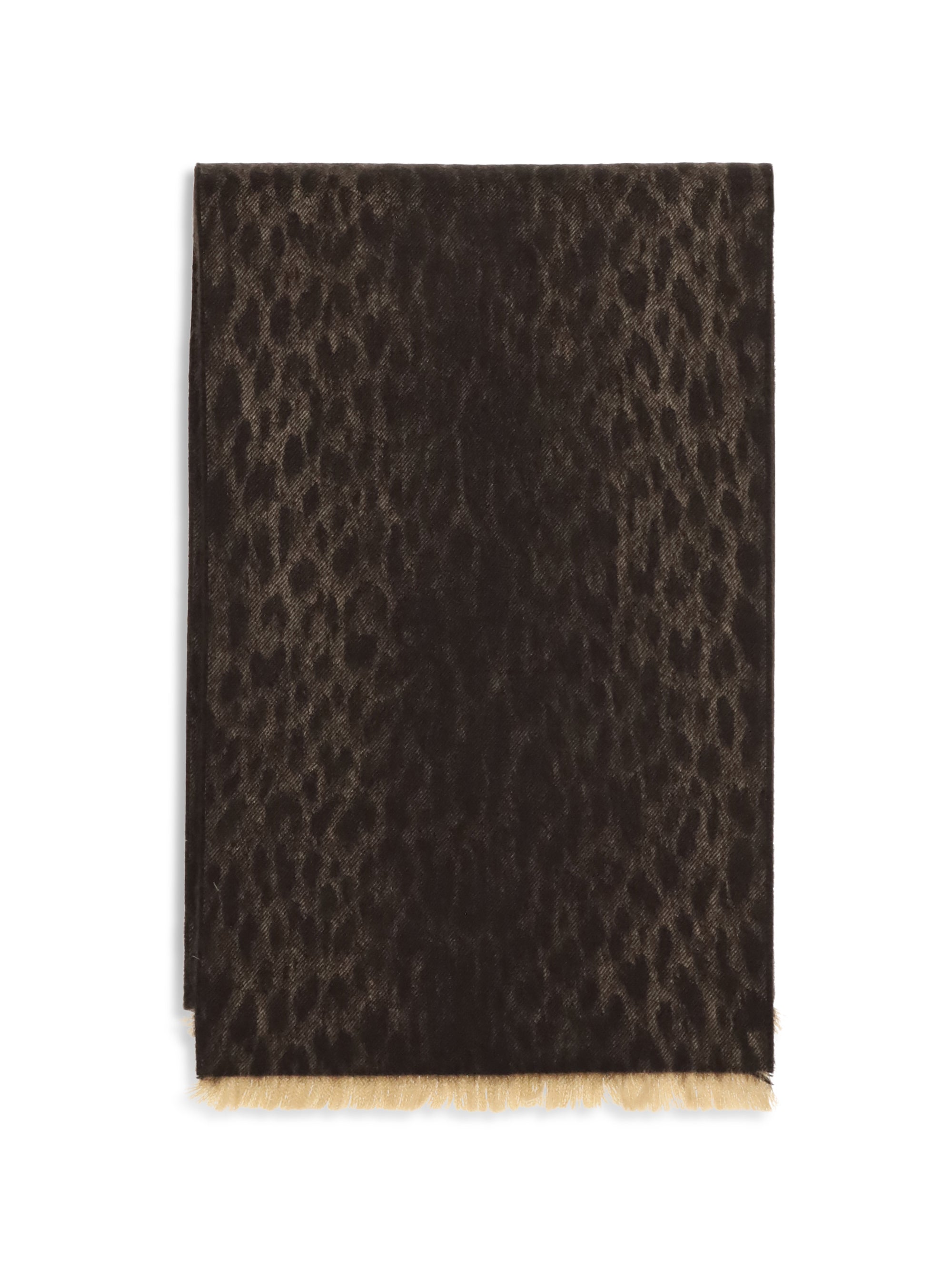 leopard-print wool scarf with monogram
