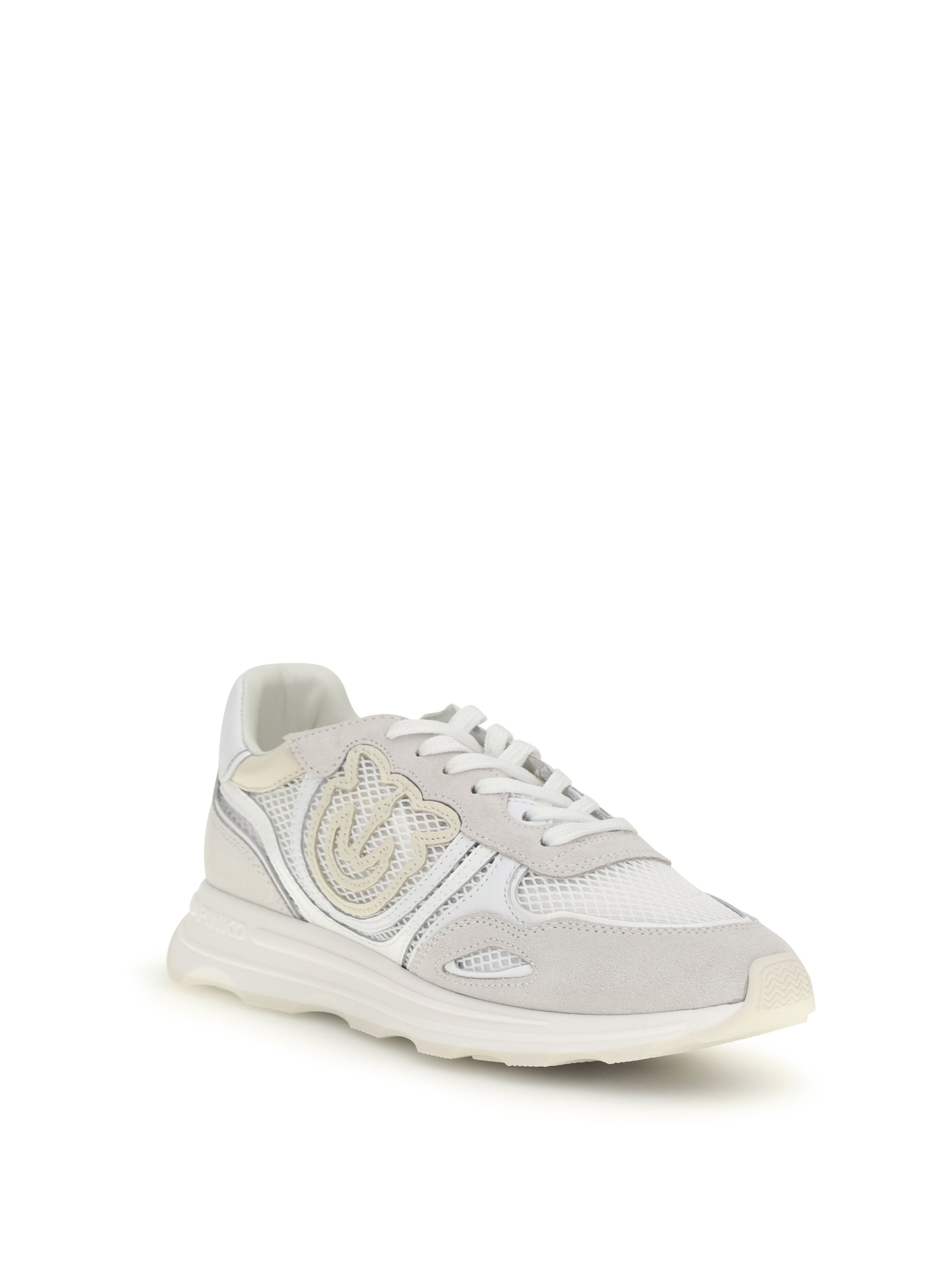PINKO 36 leather zoe sneakers with mesh inserts