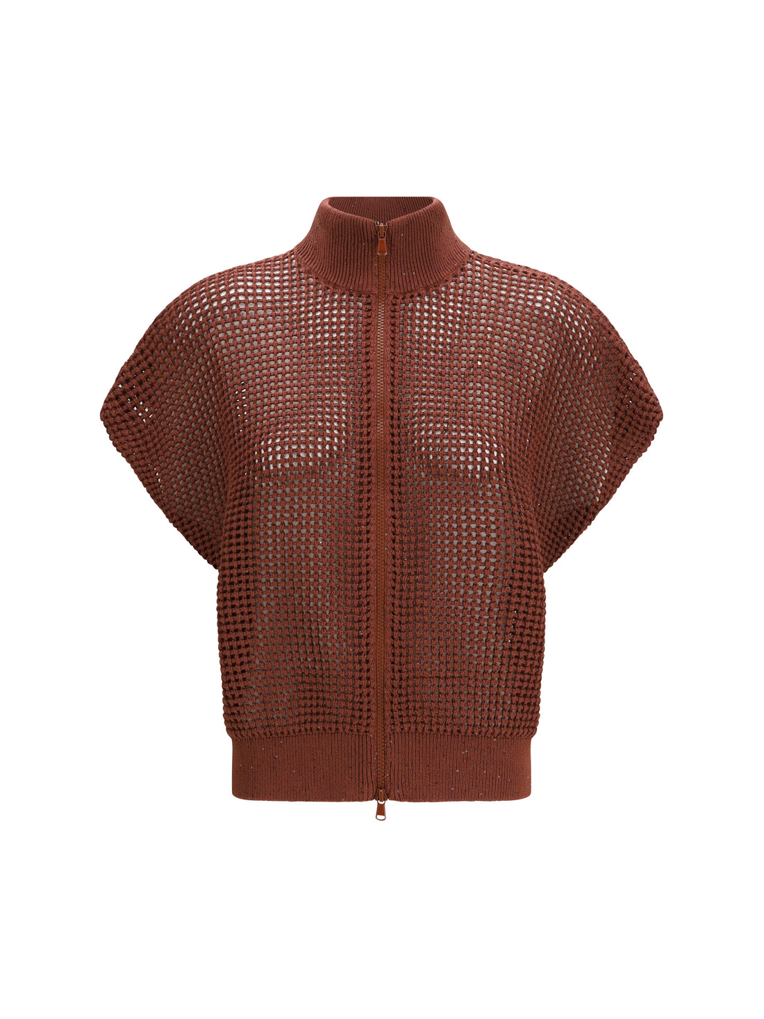 BRUNELLO CUCINELLI L cotton mesh cardigan with dazzling details