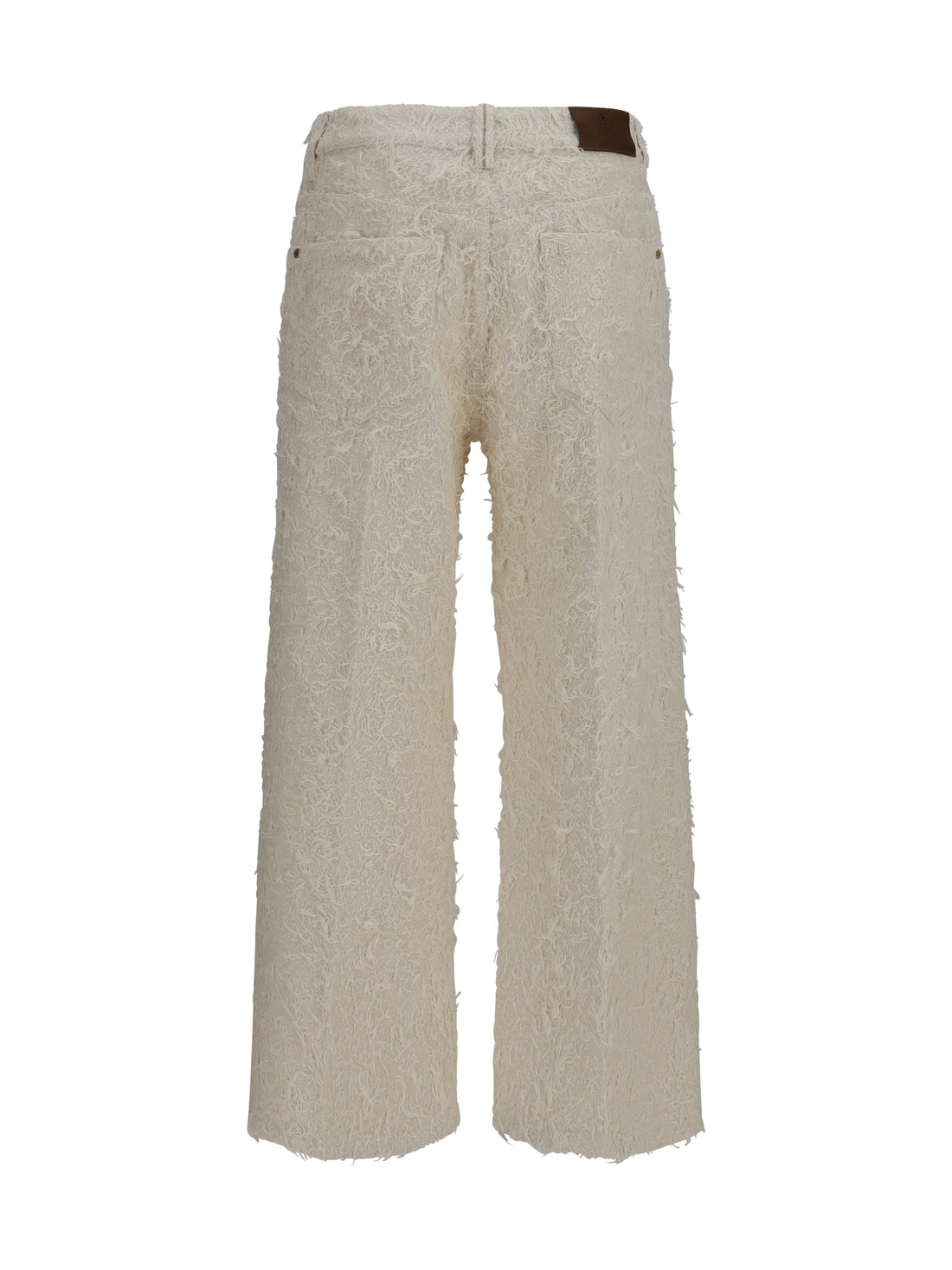 BRUNELLO CUCINELLI 40 square-leg dyed furry pants with monili