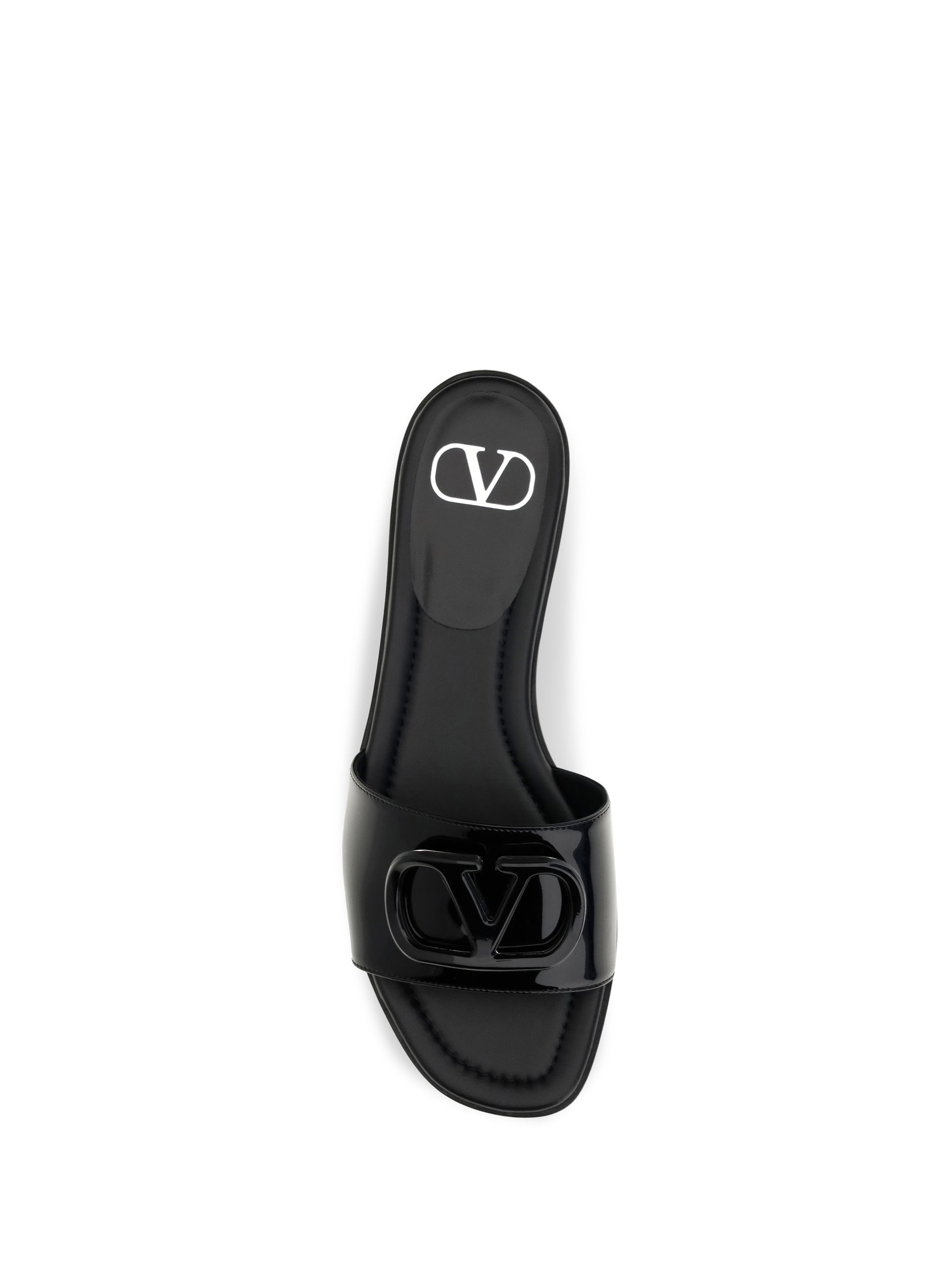 vlogo patent leather slide sandals