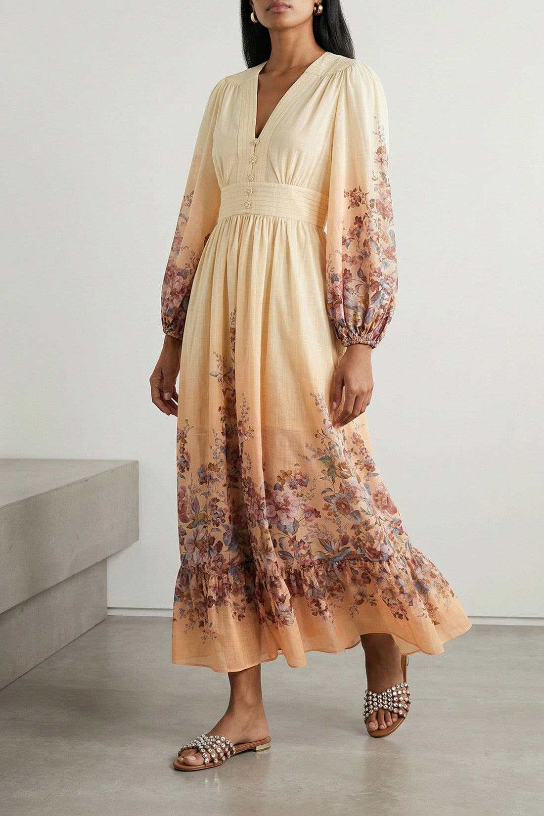 ZIMMERMANN 0 long awaken floral print cotton dress