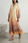 long awaken floral print cotton dress