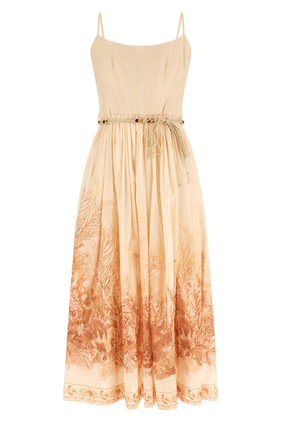 wanderlust toile-print cotton midi dress