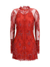 embroidered lace mini dress