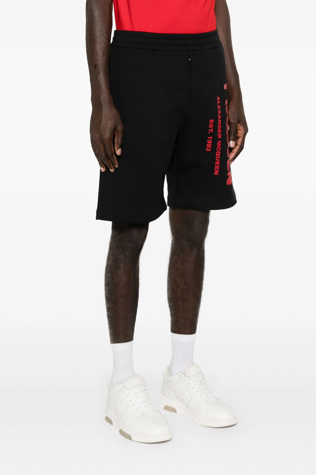 MCQUEEN S graffiti cotton bermuda shorts