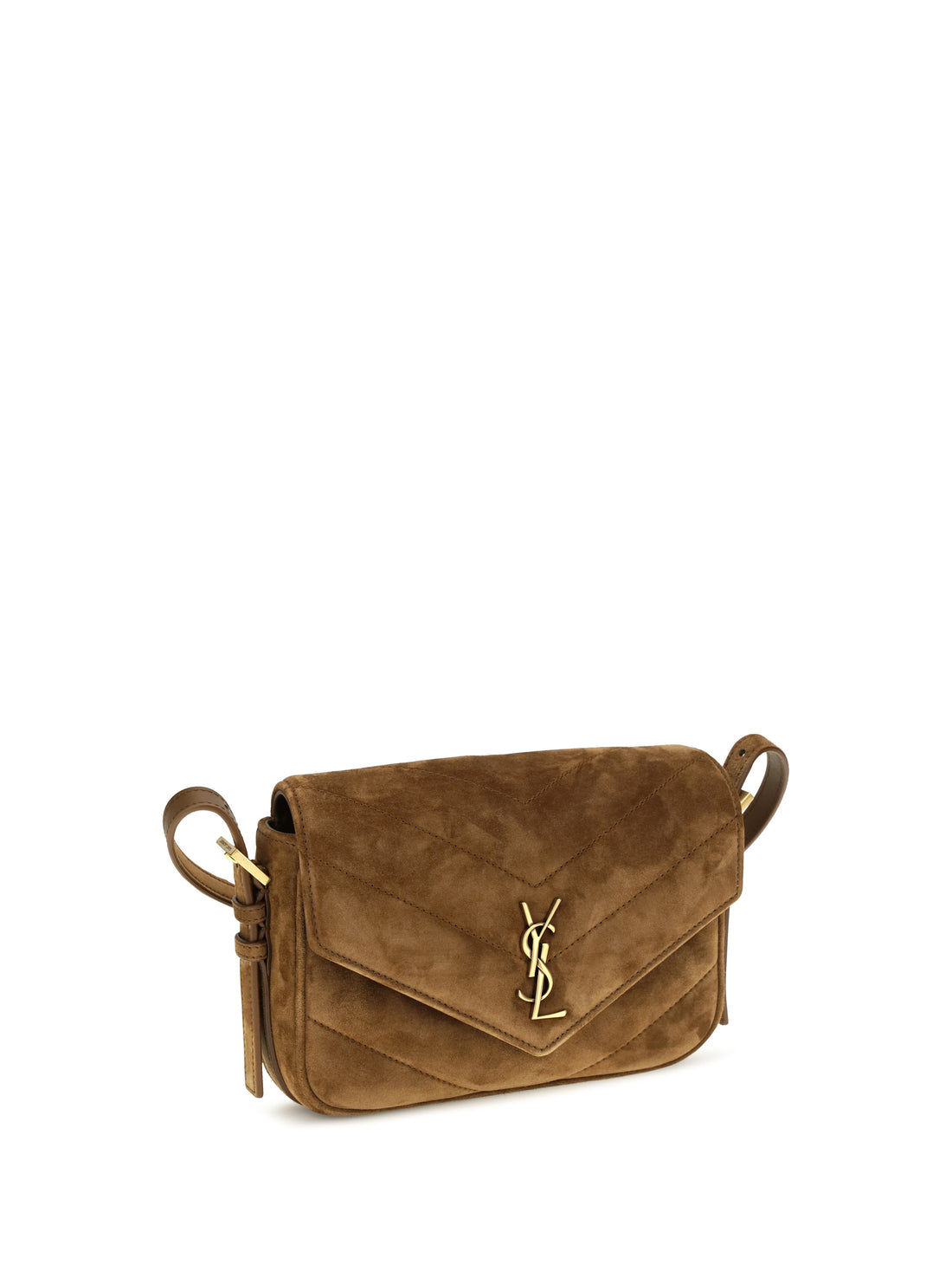 SAINT LAURENT OS small loulou matelassé suede shoulder bag