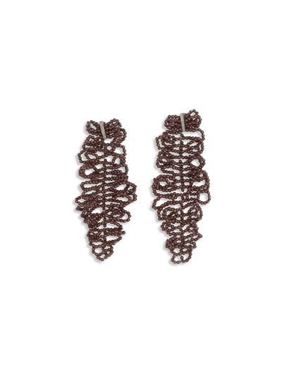 sculptured leaf earrings in 925 sterling silver