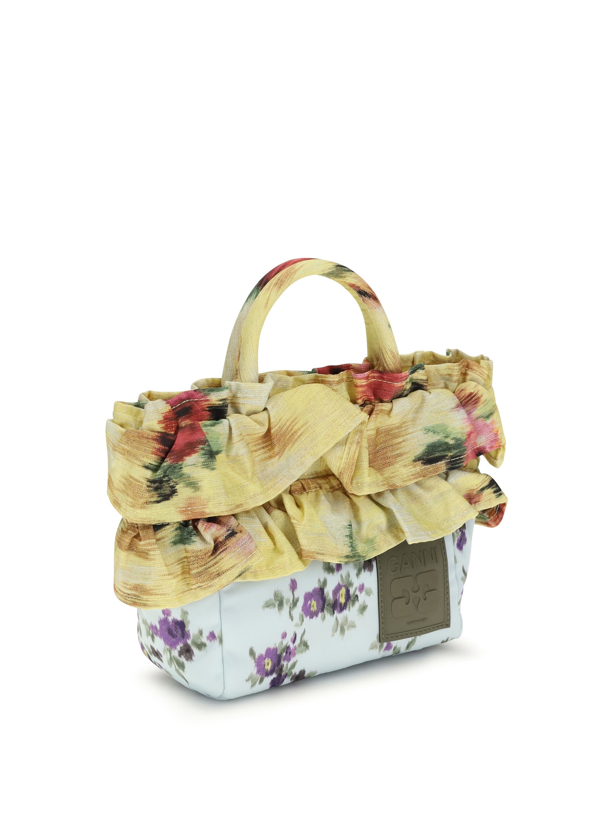 mini ruffle handbag with floral print