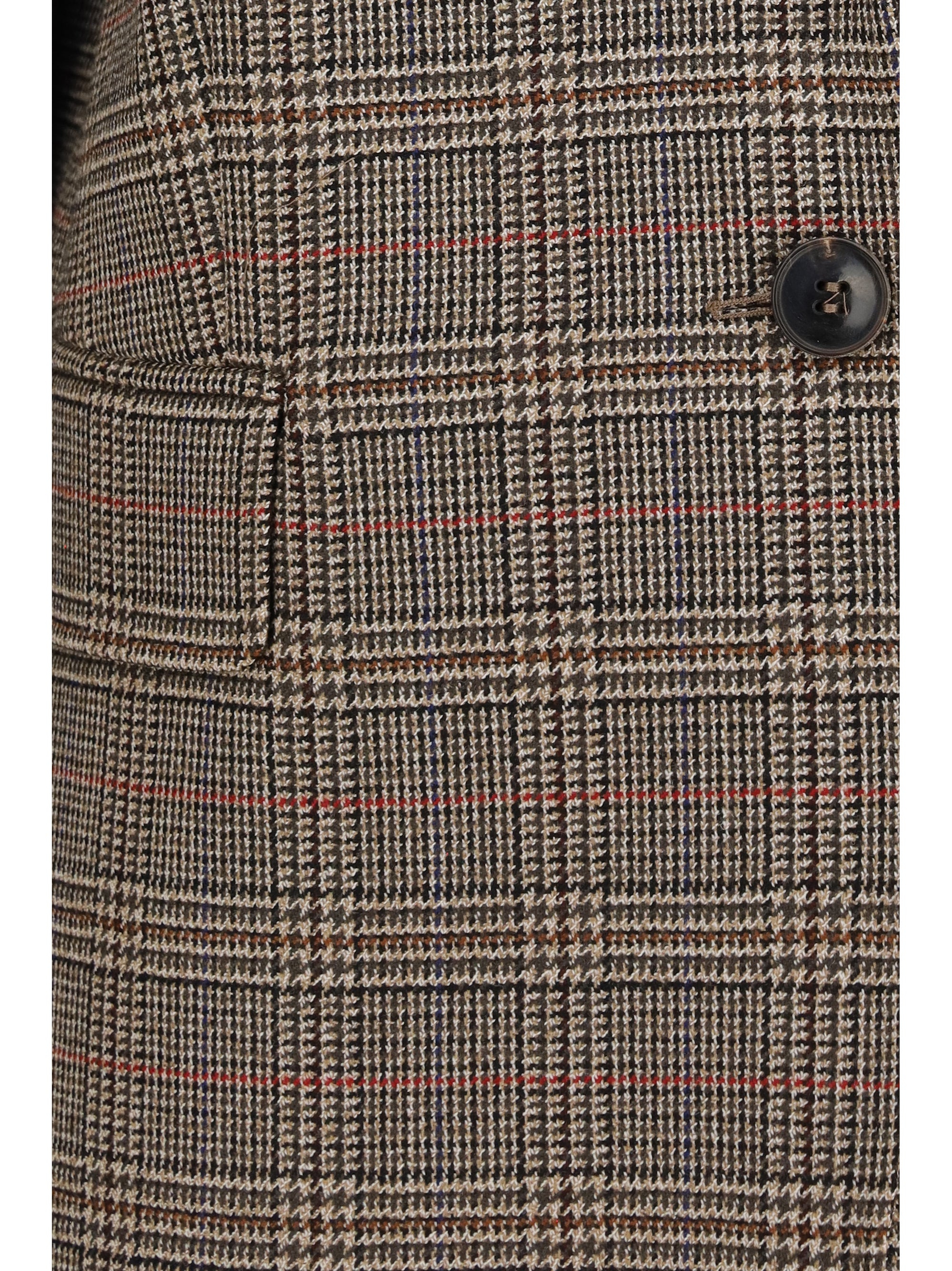 checked pattern wool blazer