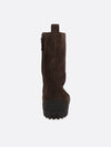 winter ankle boot with rubber studs in suede leather