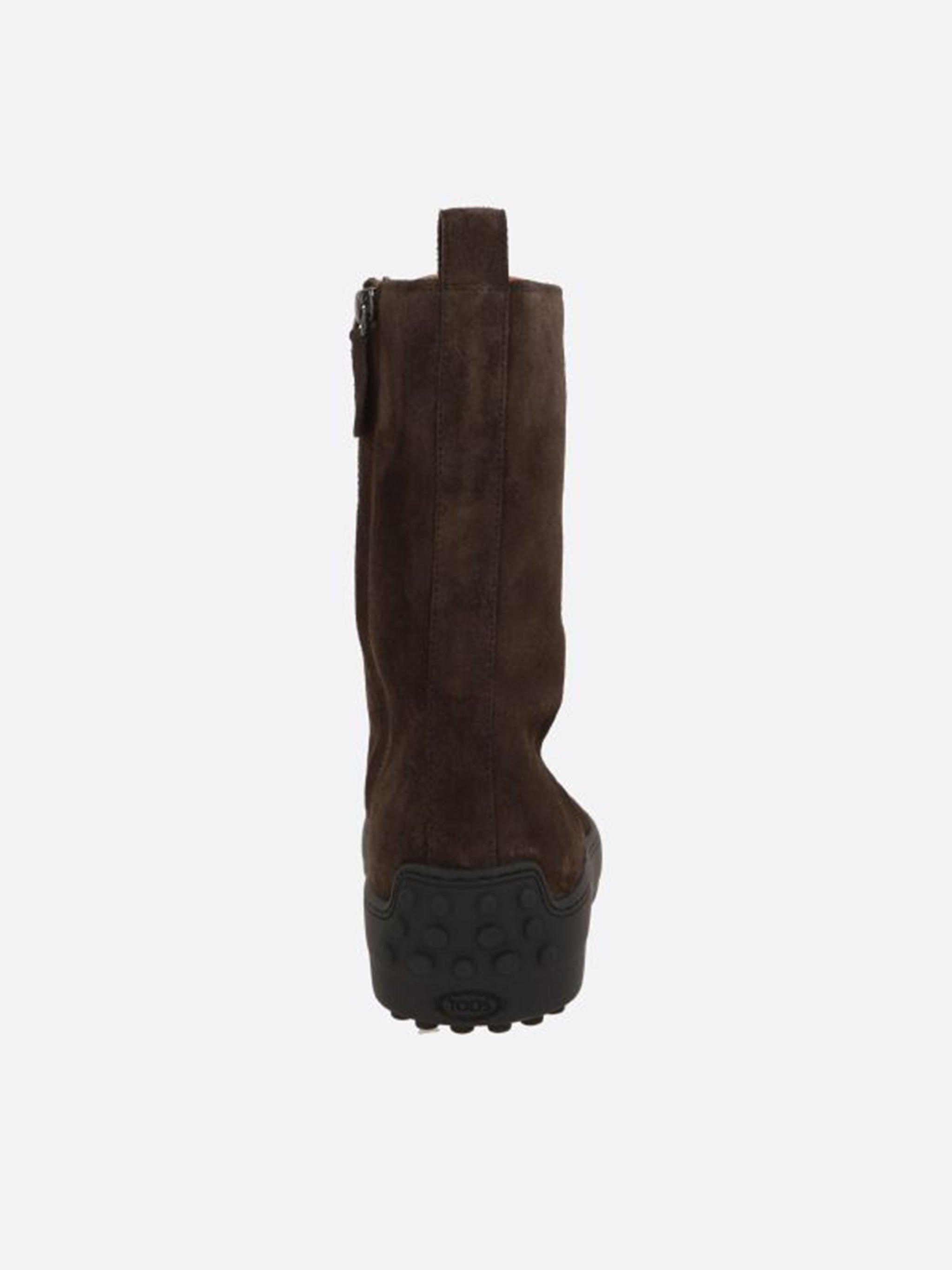 winter ankle boot with rubber studs in suede leather