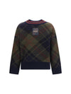 shae tartan wool v-neck sweater