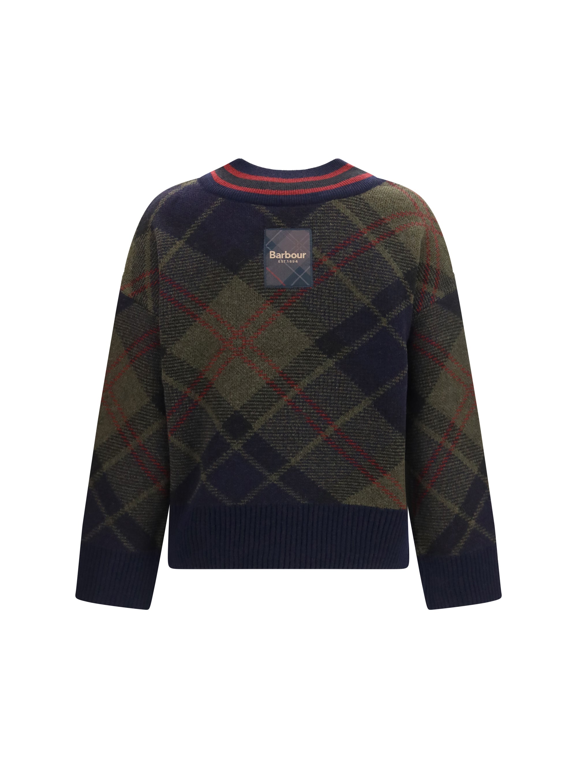 shae tartan wool v-neck sweater