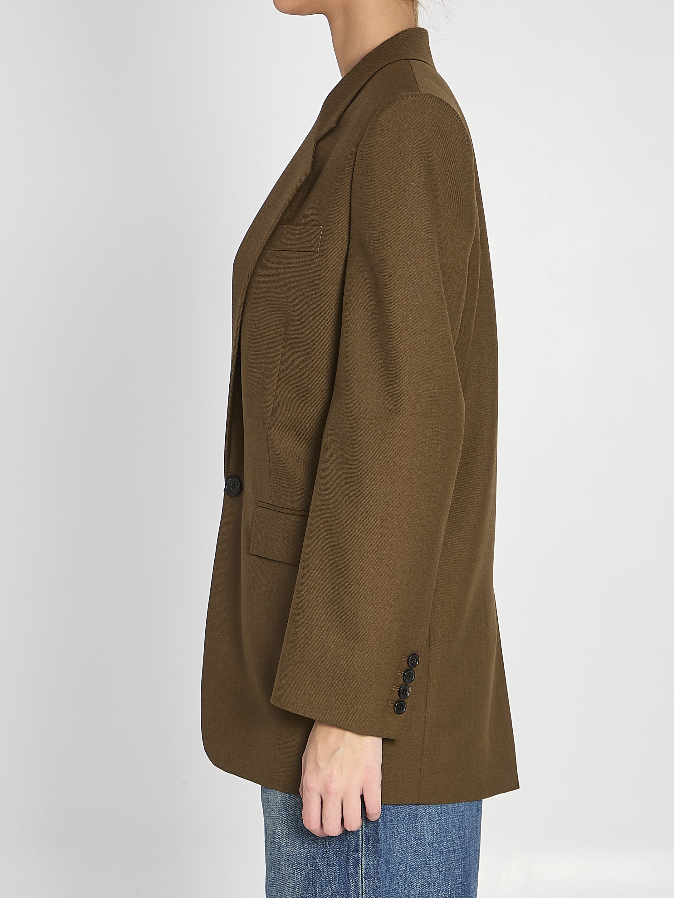 SAINT LAURENT 36 khaki wool jacket 