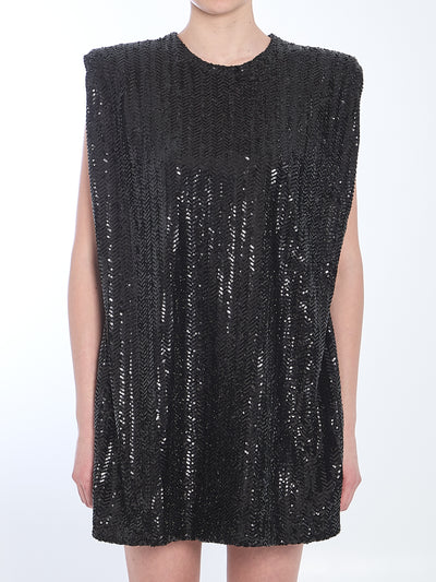 sequined mini dress