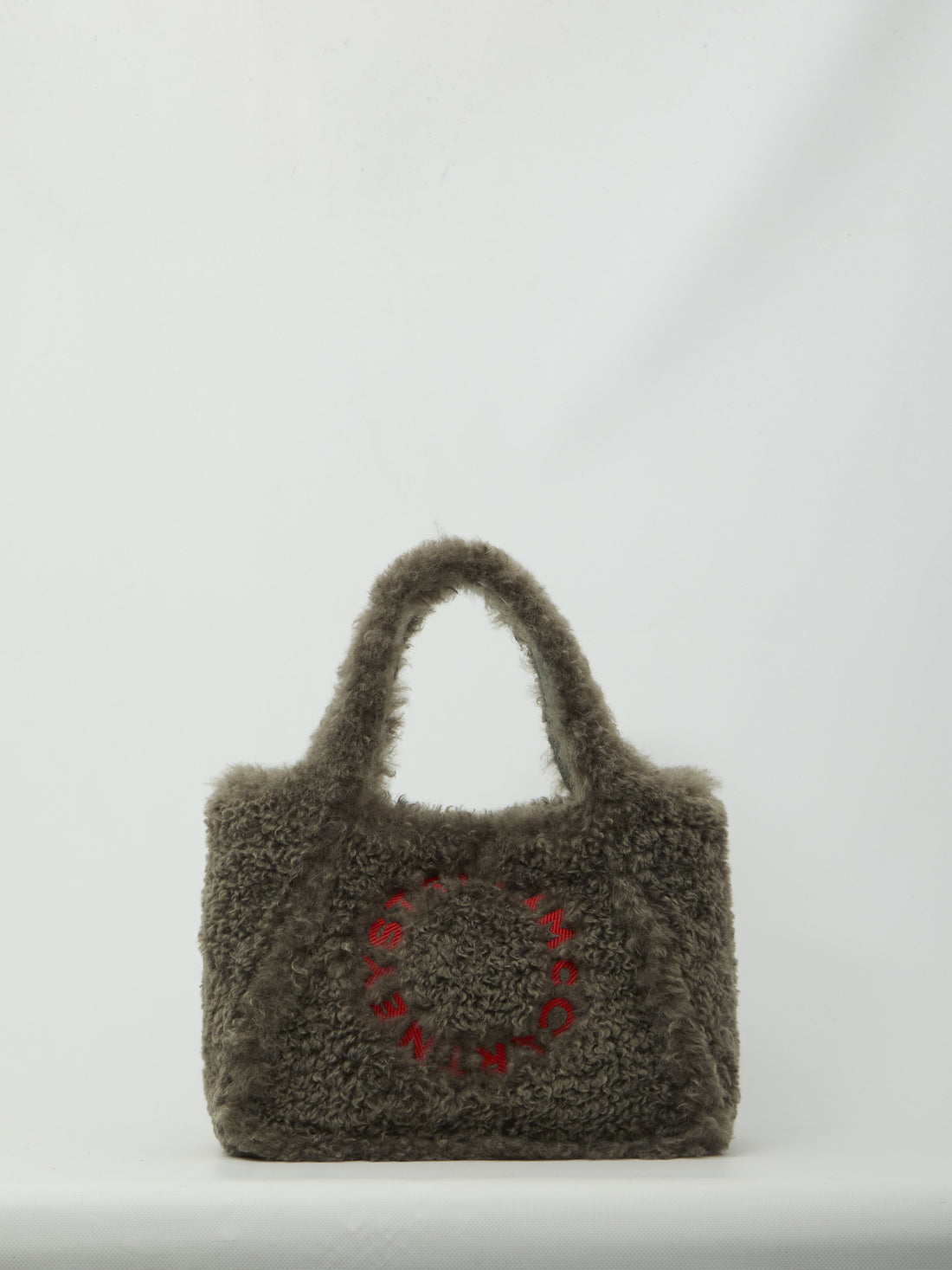 STELLA MCCARTNEY OS teddy-effect logo tote bag