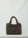 teddy-effect logo tote bag