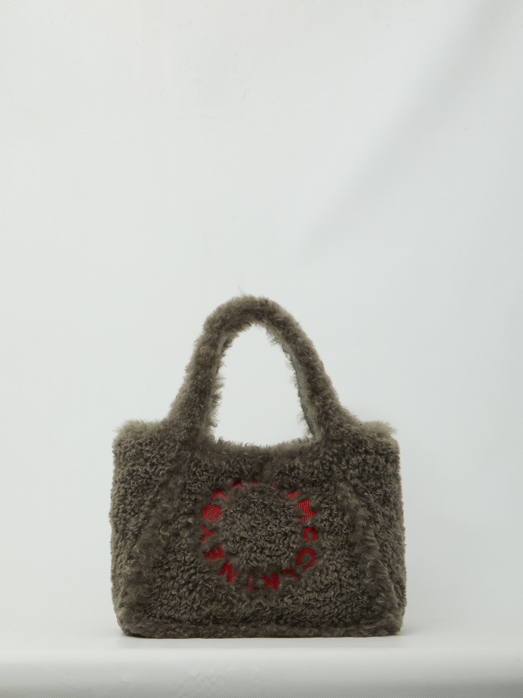teddy-effect logo tote bag