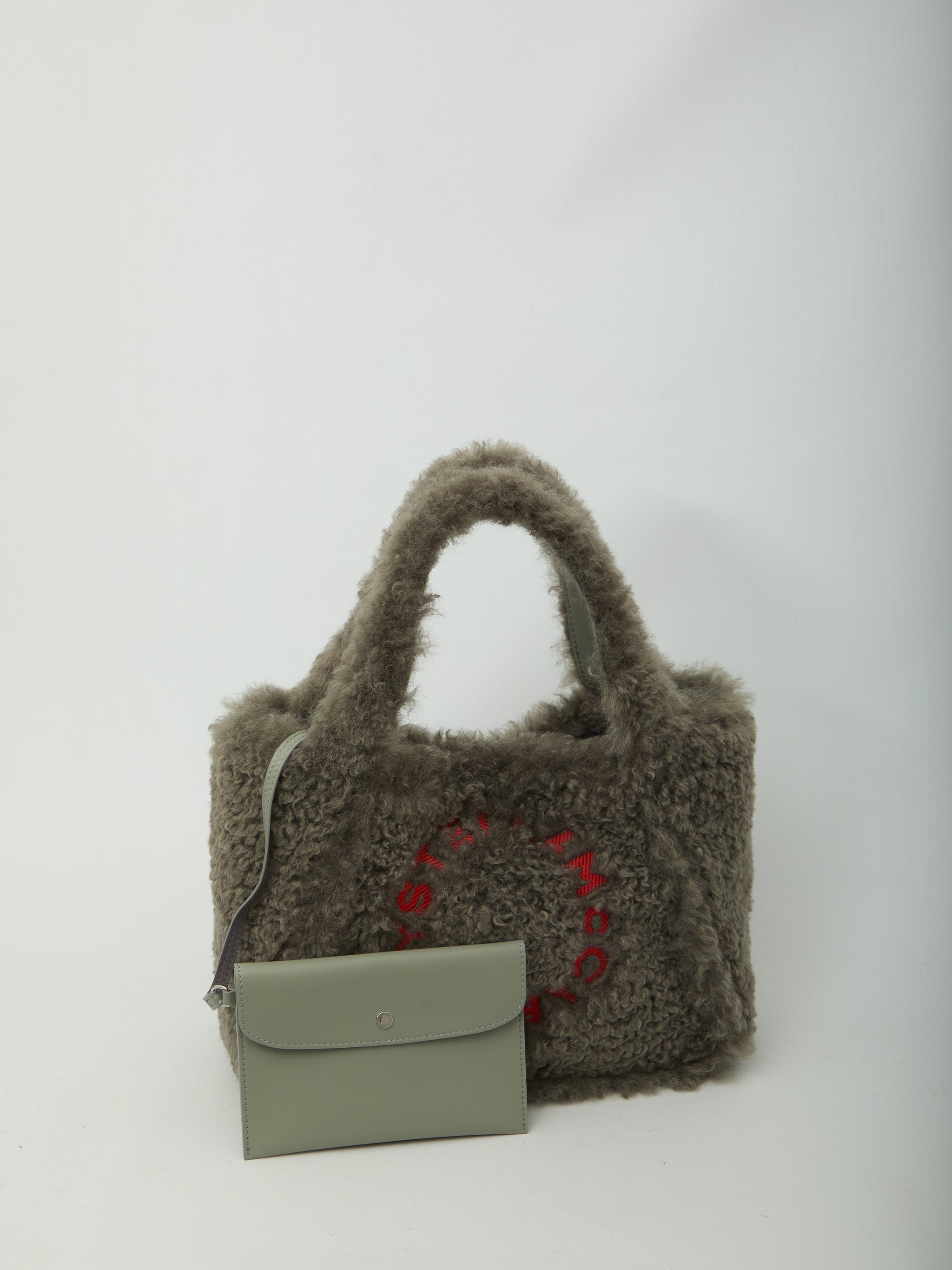 teddy-effect logo tote bag
