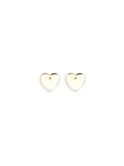 SELF-PORTRAIT OS gold red heart earrings