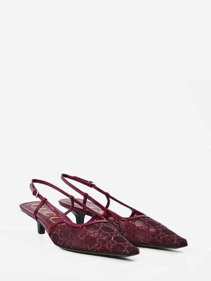 GUCCI 36 pumps with gg crystals