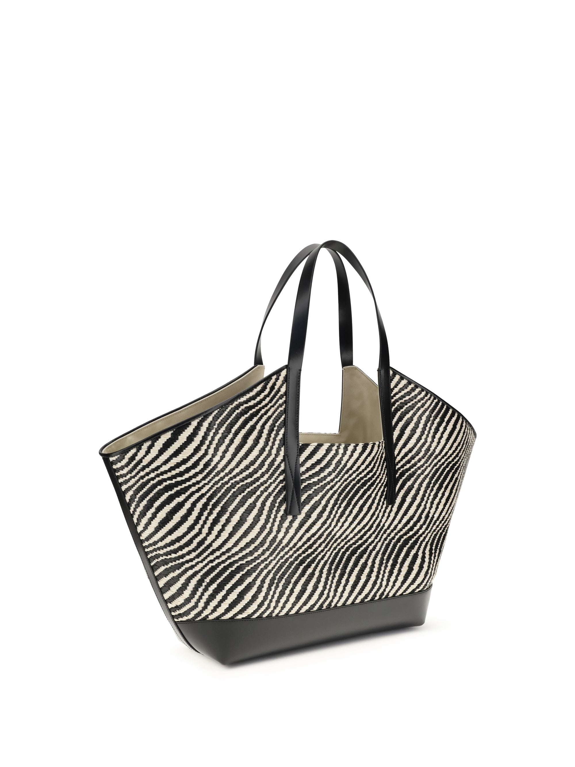 MARNI OS raffia effect fabric tote bag