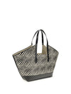 raffia effect fabric tote bag