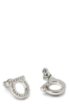 ferragamo gancini crystals earrings define the brands aesthetic through an ic
