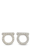 ferragamo gancini crystals earrings define the brands aesthetic through an ic