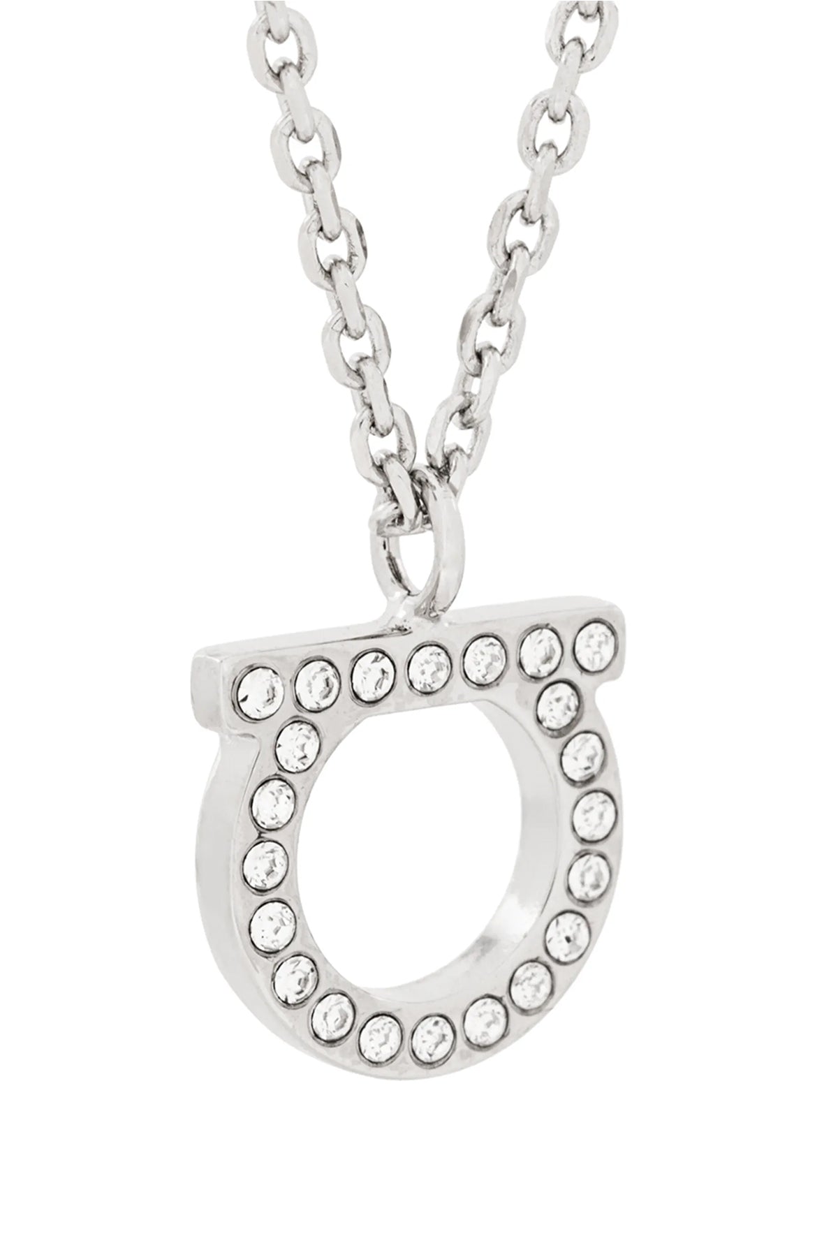 the ferragamo gancini strass necklace defines the aesthetics of the brand thro