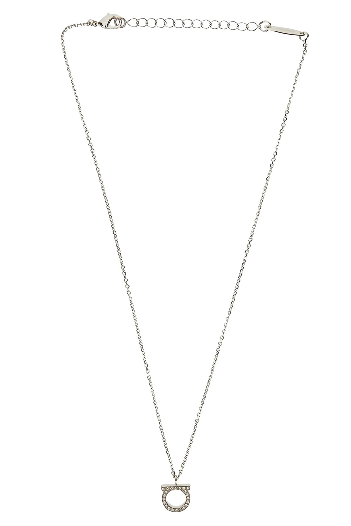 the ferragamo gancini strass necklace defines the aesthetics of the brand thro