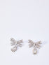SELF PORTRAIT OS bow crystal drop earrings