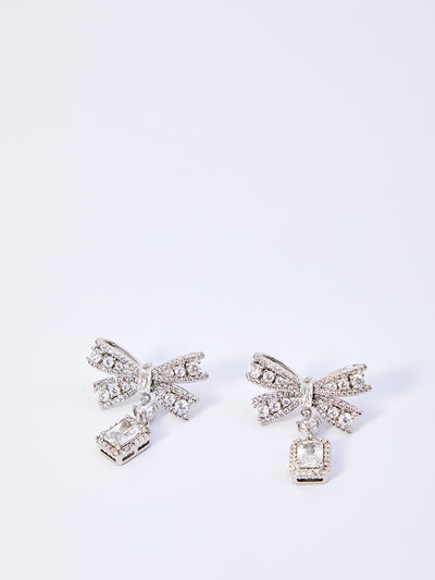 bow crystal drop earrings
