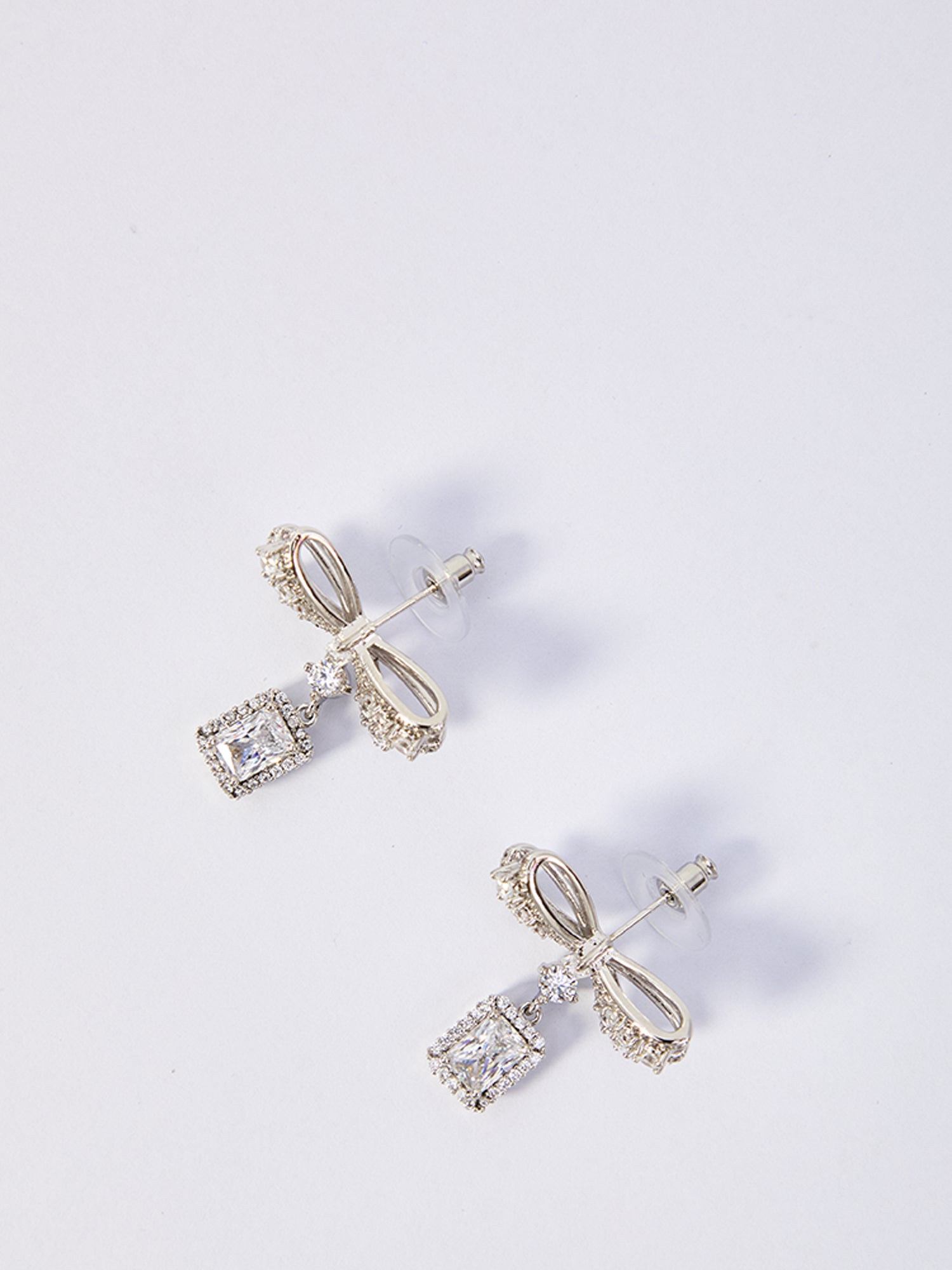 SELF PORTRAIT OS bow crystal drop earrings