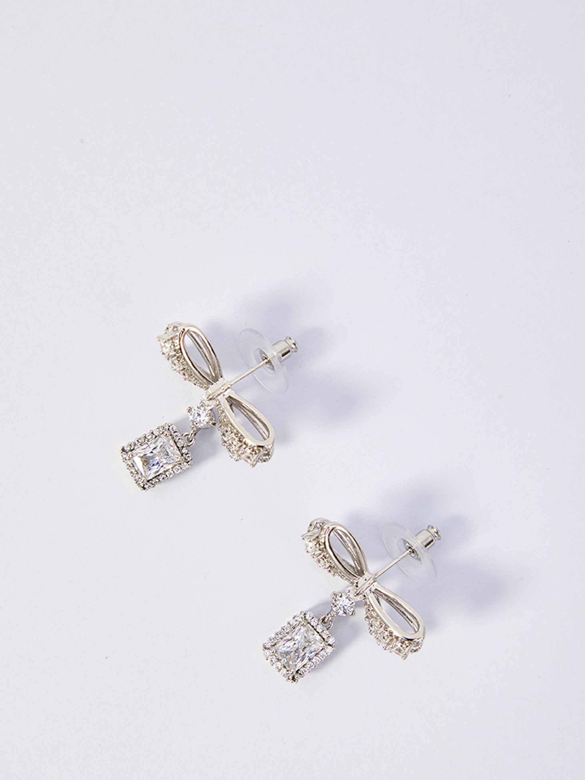 bow crystal drop earrings