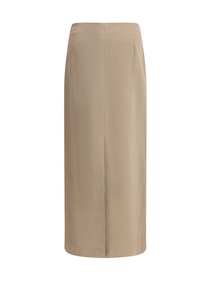 BRUNELLO CUCINELLI 44 satin midi skirt