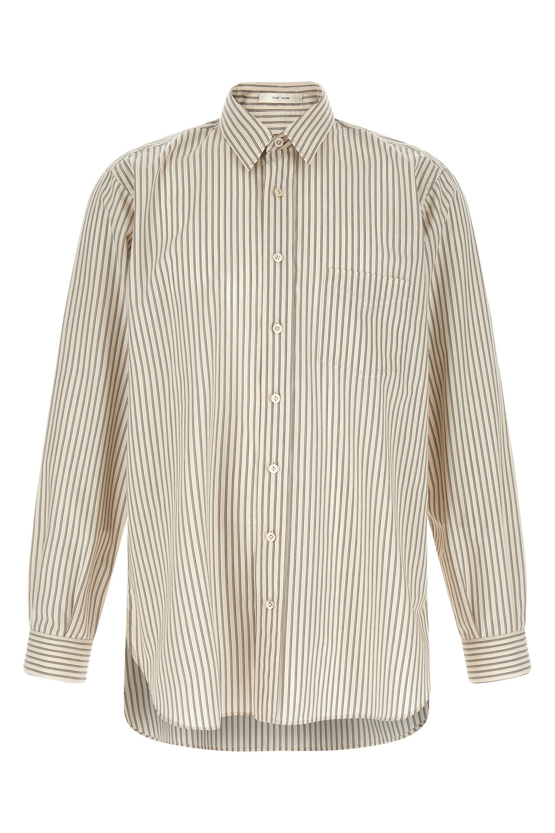 THE ROW L kardiff striped cotton poplin shirt