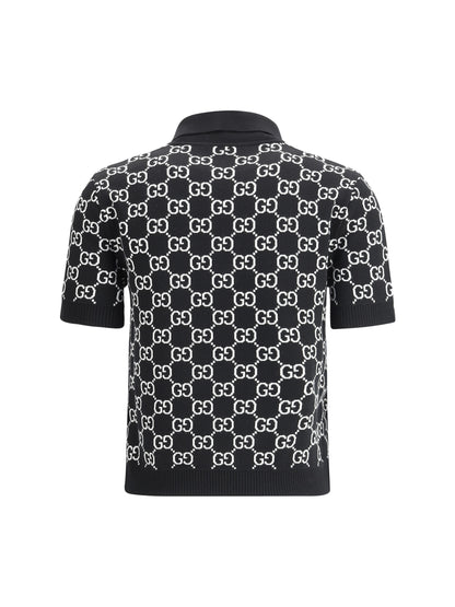 GUCCI M gg wool jacquard polo top 