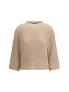 jumper crafted from platinum yarn with micro sequins