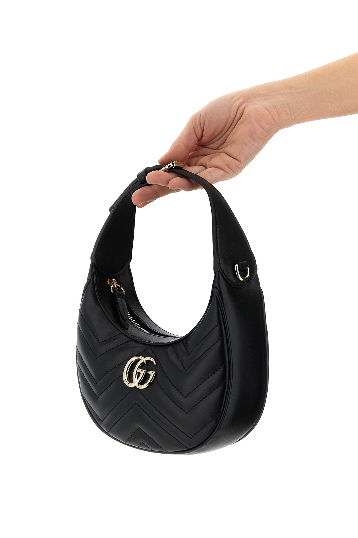 small gg marmont shoulder bag in chevron matelassé leather