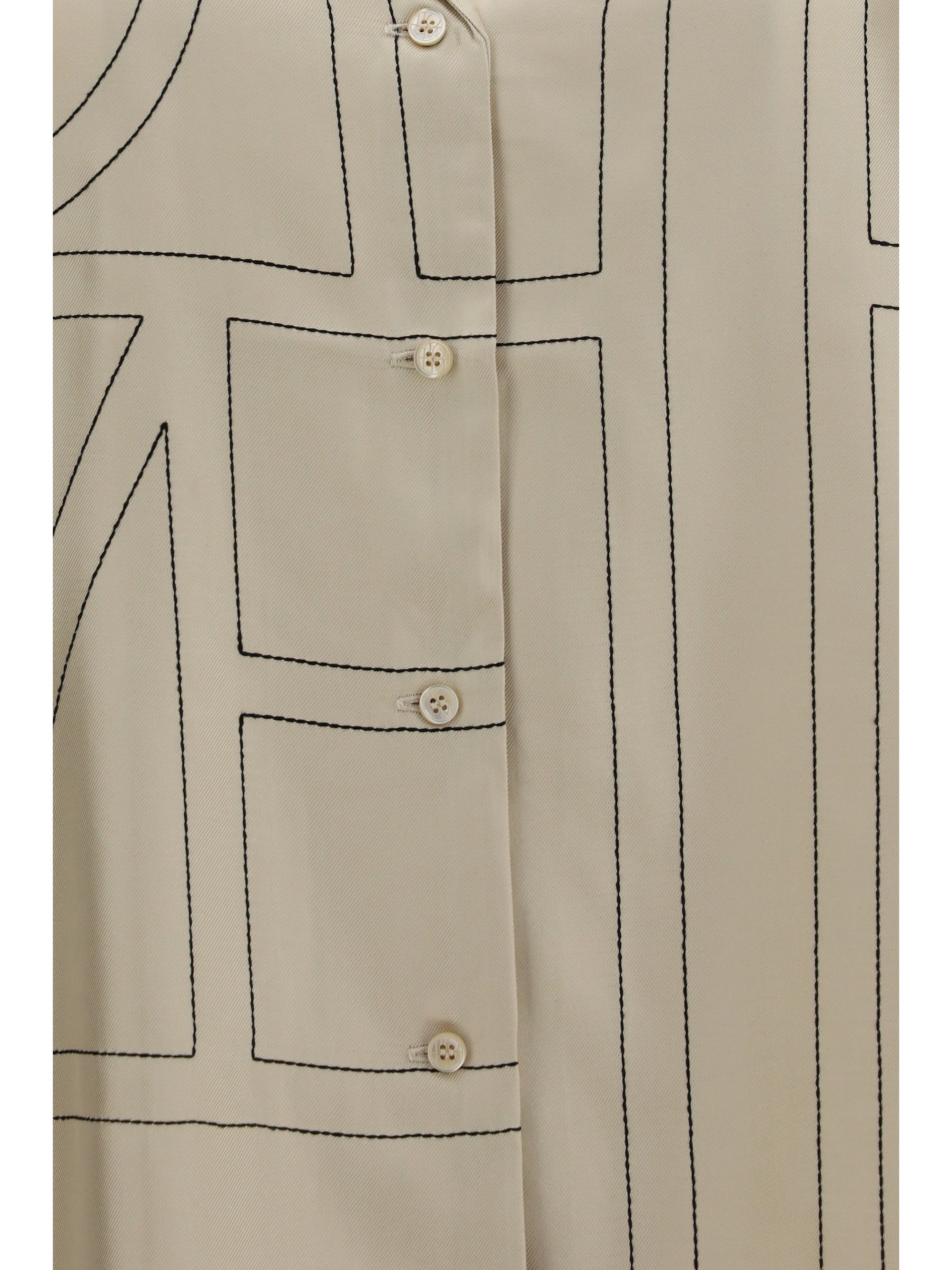 silk shirt with all-over monogram