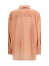 oversized shirt in cotton with pleated bib